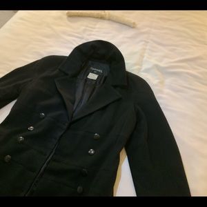 Long length black Channel cashmere coat